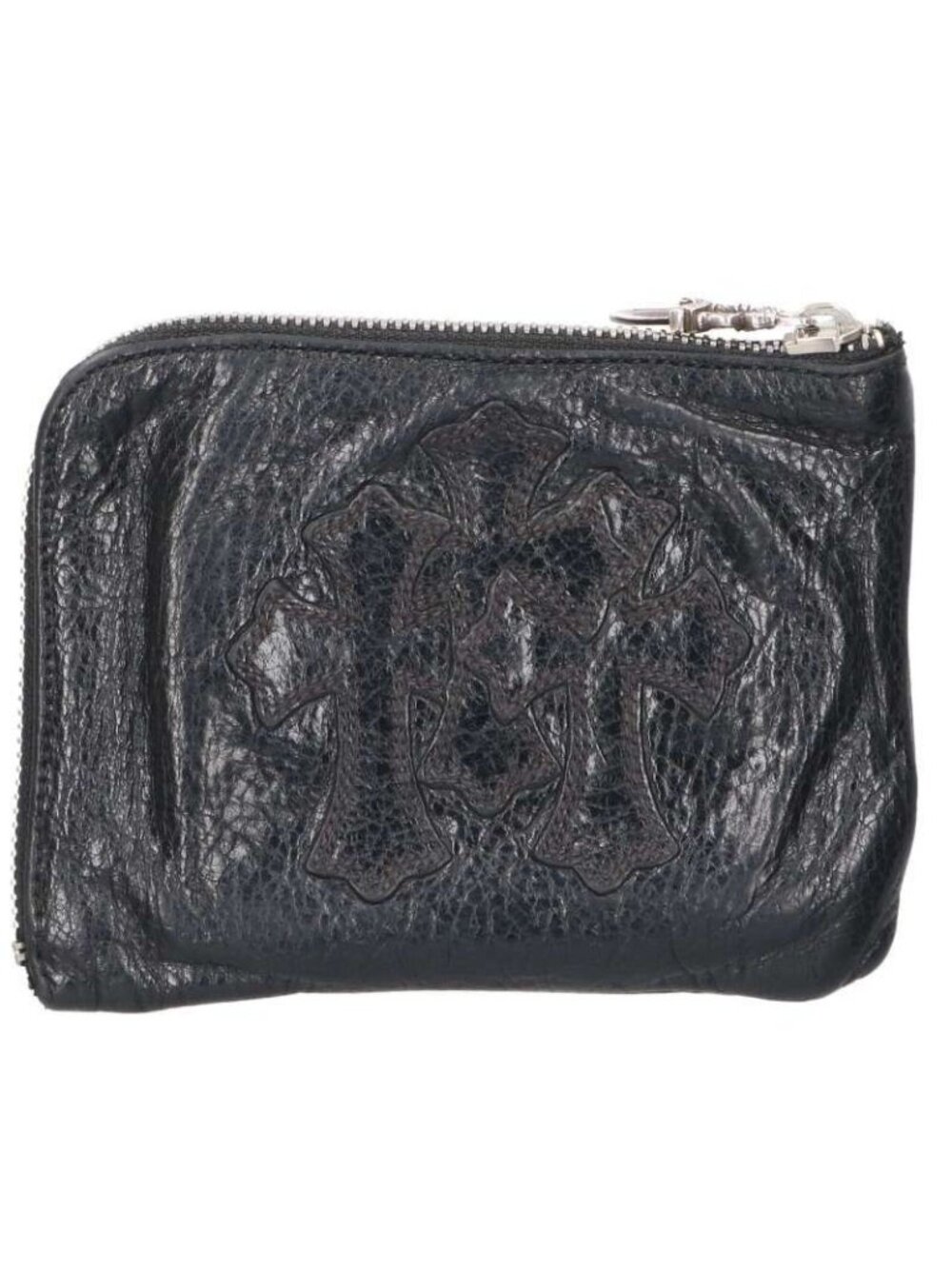 Chrome Hearts 2 Side Zip Cem Zip Cemetery Leather Wallet